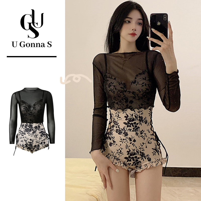 Set đồ bơi U GONNA S hai mảnh có miếng đệm ngực co giãn màu trơn thời trang 2023 quyến rũ dành cho nữ