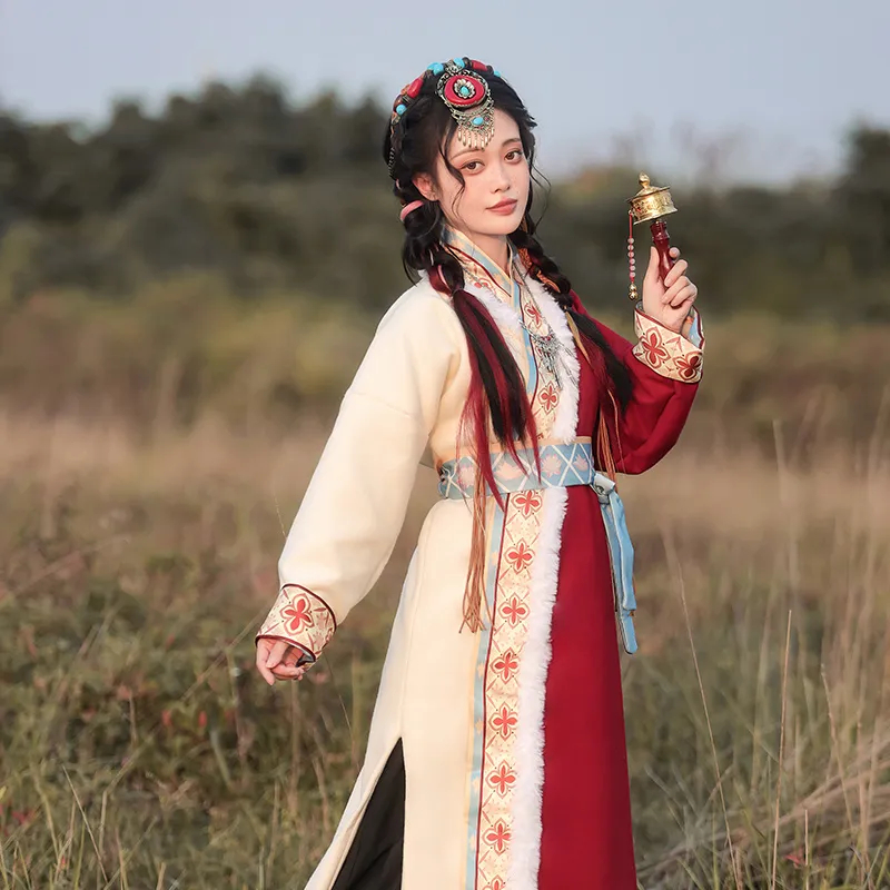 Mới Trang phục truyền thống Quần áo Tây Tạng Trung Quốc Mùa xuân và mùa thu trang phục Quần áo phong cách dân tộc