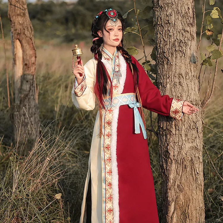 Mới Trang phục truyền thống Quần áo Tây Tạng Trung Quốc Mùa xuân và mùa thu trang phục Quần áo phong cách dân tộc
