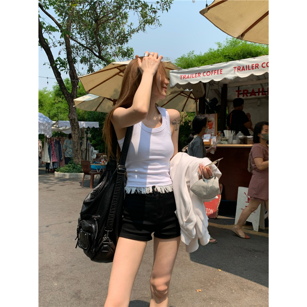 QADCOL Áo Thể Thao Không Tay Thời Trang Mùa Hè Phong Cách retro Dành Cho Nữ