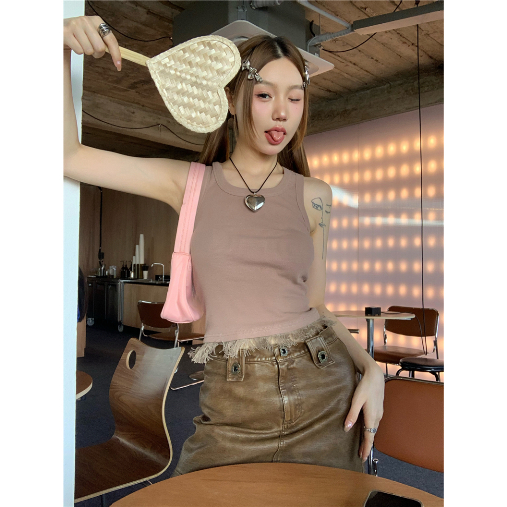 QADCOL Áo Thể Thao Không Tay Thời Trang Mùa Hè Phong Cách retro Dành Cho Nữ