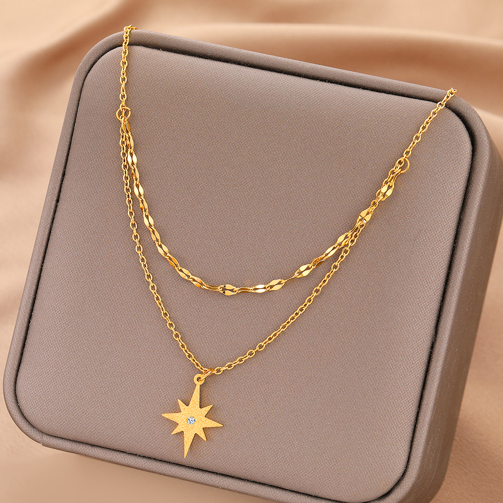 Vòng Cổ Choker Bằng Thép Không Gỉ Đính Đá Zircon Sang Trọng Thời Trang Kpop Cho Nữ