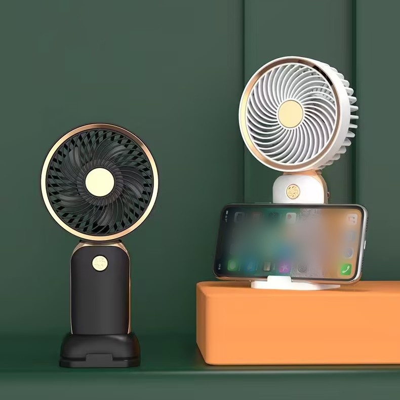 Quạt Cầm Tay Nhỏ Gọn Có Đế Sạc USB 4 Màu Tùy Chọn Dùng Trong Nhà / Ngoài Trời Vào Mùa