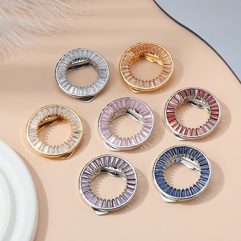 Ghim Cài Khăn Choàng Đính Đá Zircon Trong Suốt Kiểu Hàn Quốc Xinh Xắn Cho Nữ
