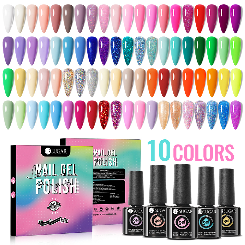 Set 12 lọ gel sơn móng tay UR SUGAR nhiều màu sắc chuyên dụng dung tích 7.5ml