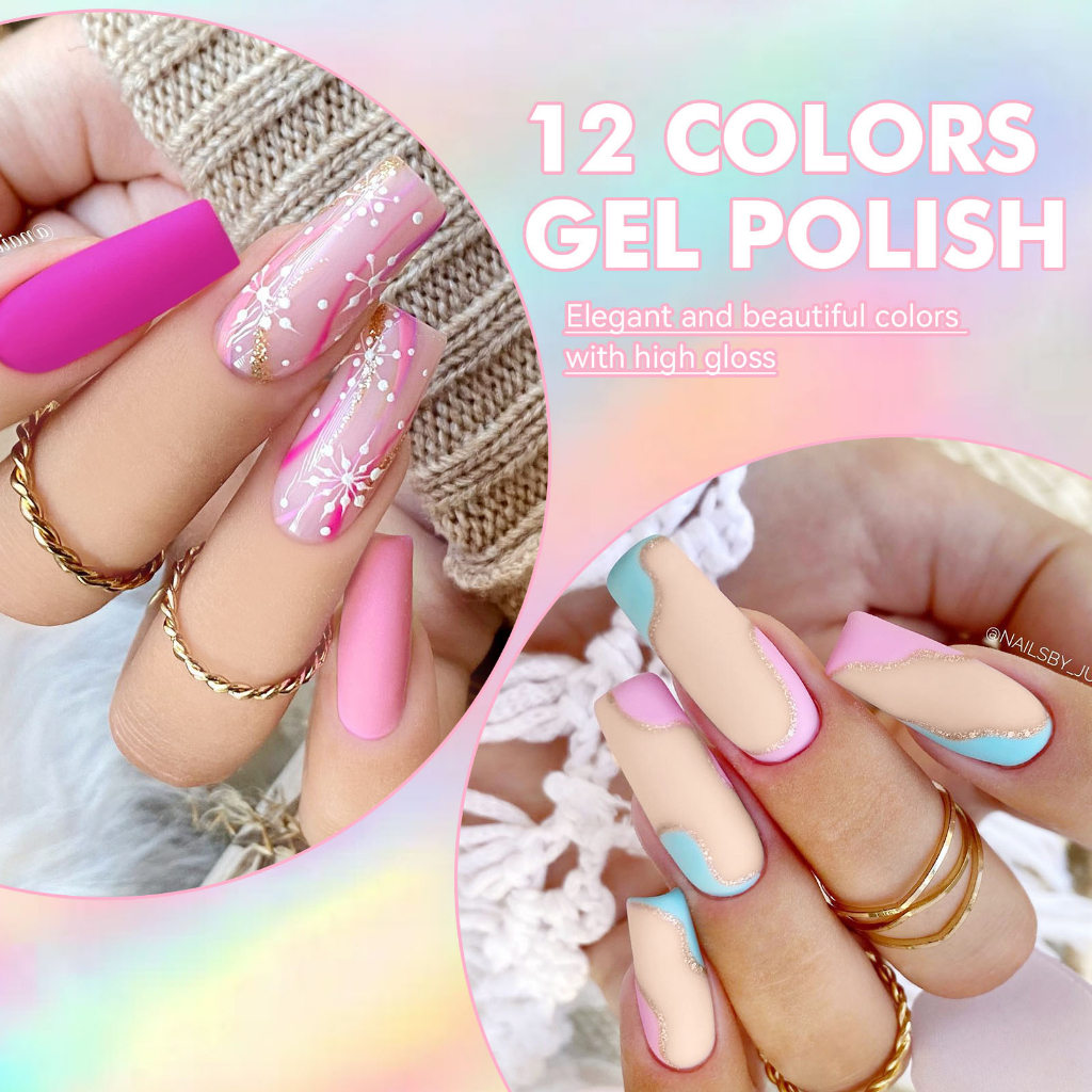 Bộ 12 Lọ Gel Sơn Móng Tay 7ml Màu Macaron Xinh Xắn