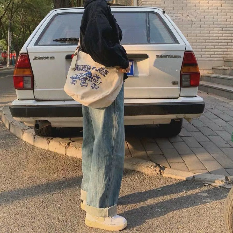 Túi Xách canvas Sức Chứa Lớn Phong Cách Hàn Quốc Dễ Thương Cho Học Sinh