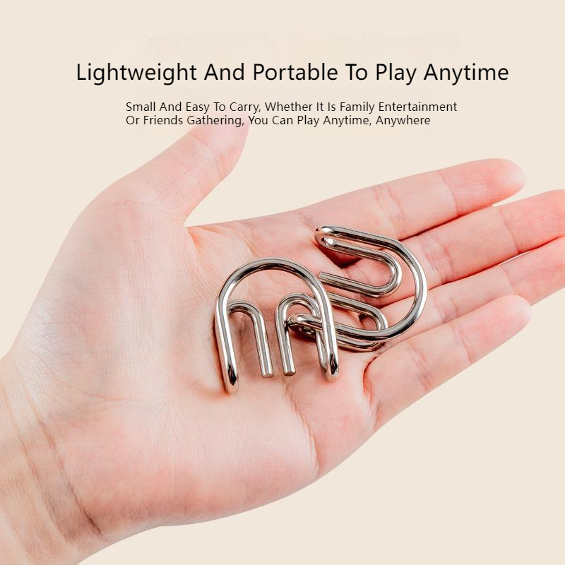 đồ chơi giáo dục cho bé Bộ Đồ Chơi Xếp Hình Bằng Kim Loại 8 Món Mở Khóa