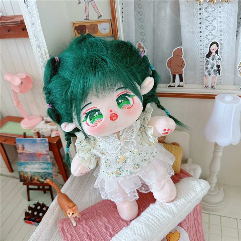 Bộ Sưu Tập Búp Bê Thần Tượng K-pop Twice GIDLE YUQI Lisa Kim Jisoo Tóc Dài 20CM Màu Xanh Lá Cây DIY