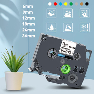  Cuộn Băng Keo 12mm 6   9   12   18   24 Nhãn Dán Cho Máy In Nhãn Brother P Touch 