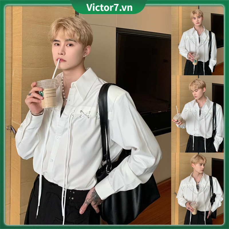Áo Sơ Mi Nam Dài Tay Màu Trơn Phong Cách Harajuku Hàn Quốc Trẻ Trung Thời Trang áo nam áo trắng thời trang nam sơ mi nam hàn quốc vải áo áo rộng áo thun dài tay cao cấp trẻ trung thánh gia áo sơ mi nam form rộng hàn quốc