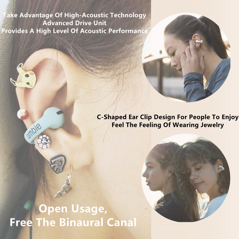 Tai Nghe Ambie Bluetooth Không Dây Nhét Tai Kiểu Dáng Thể Thao