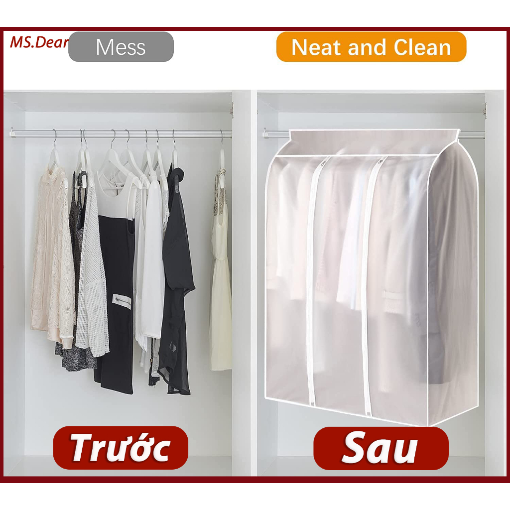 【Dày dặn】Túi bọc bảo vệ quần áo chống bụi chống thấm nước tiện dụng