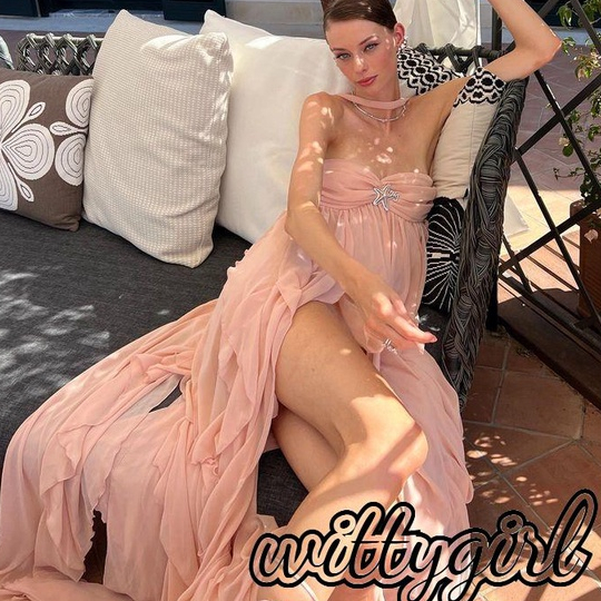 Đầm Dự Tiệc Hai Dây Nhún Bèo Hở Lưng Thời Trang Mùa Hè Cho Bạn Gái