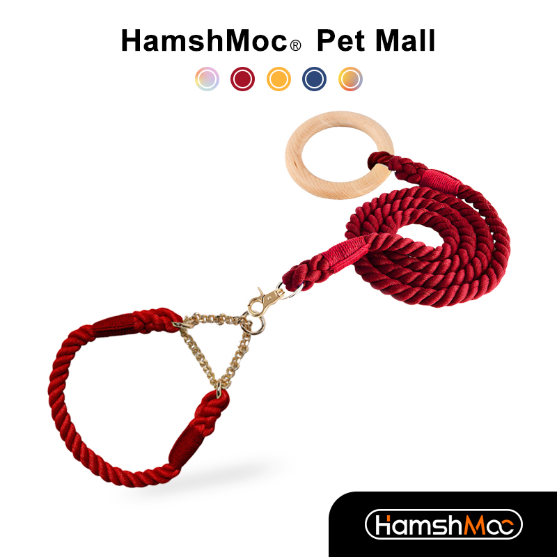 HamshMoc Bộ Vòng Cổ Và Dây Dắt Hình Chữ P Có Thể Điều Chỉnh Bền Bỉ Thoải Mái Có Tay Cầm Dành Cho Chó Lớn Và Vừa