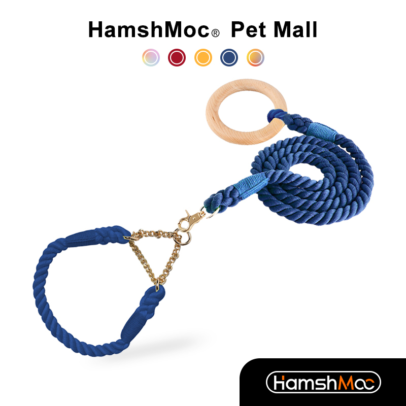 HamshMoc Bộ Vòng Cổ Và Dây Dắt Hình Chữ P Có Thể Điều Chỉnh Bền Bỉ Thoải Mái Có Tay Cầm Dành Cho Chó Lớn Và Vừa