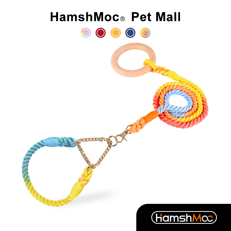 HamshMoc Bộ Vòng Cổ Và Dây Dắt Hình Chữ P Có Thể Điều Chỉnh Bền Bỉ Thoải Mái Có Tay Cầm Dành Cho Chó Lớn Và Vừa