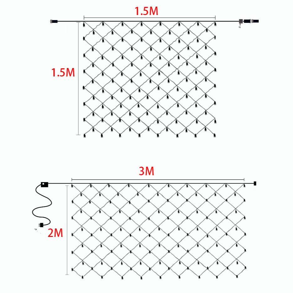 Dây Đèn Led 192 Bóng 3 * 2M Trang Trí Lễ Hội / Sân Vườn Tiện Dụng