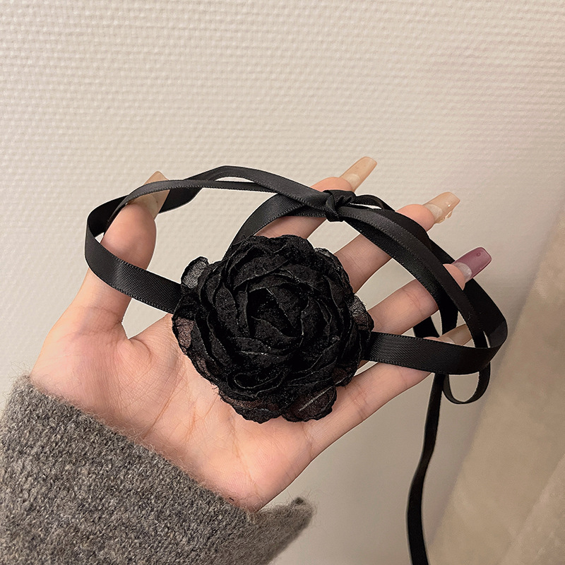 Vòng Cổ Choker Đính Hạt Ngọc Trai Màu Trắng/Đen Hình Hoa Dây Chuyền Nữ Phong Cách Hàn Quốc Cổ Điển Thời Trang Cho Vòng Cổ Nam Trang Sức Phụ