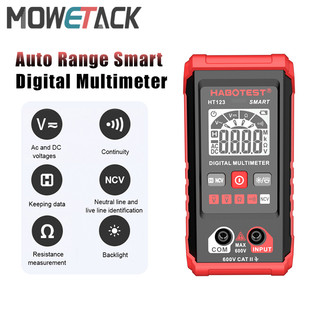 Đồng hồ vạn năng kỹ thuật số Mini thông minh HT123 Đồng hồ vạn năng phạm vi tự động Đồng hồ vạn năng điện áp AC DC Máy kiểm tra liên tục có đèn nền NCV Đồng hồ vạn năng không tiếp xúc