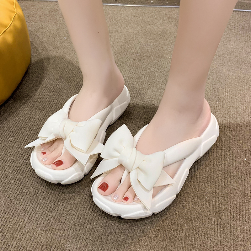 Dép Xỏ Ngón Đế Dày Đính Nơ Dễ Thương Size 35-40