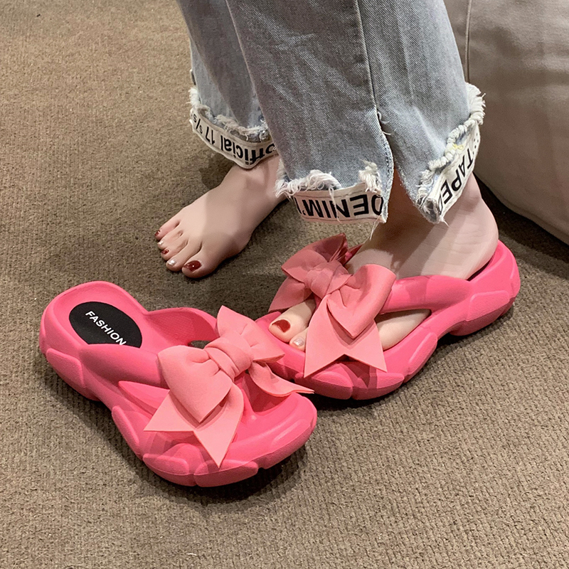 Dép Xỏ Ngón Đế Dày Đính Nơ Dễ Thương Size 35-40