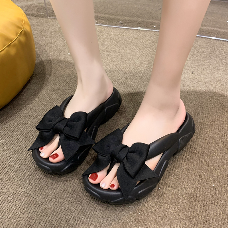 Dép Xỏ Ngón Đế Dày Đính Nơ Dễ Thương Size 35-40