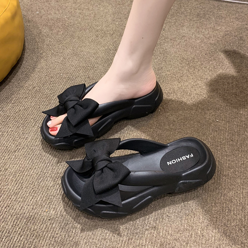 Dép Xỏ Ngón Đế Dày Đính Nơ Dễ Thương Size 35-40