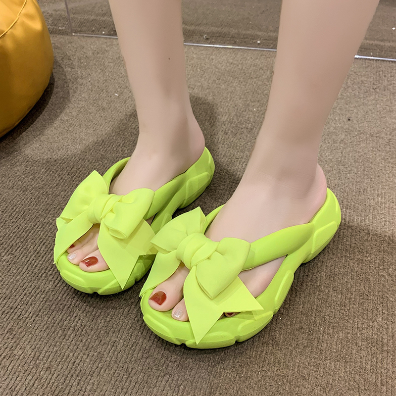 Dép Xỏ Ngón Đế Dày Đính Nơ Dễ Thương Size 35-40