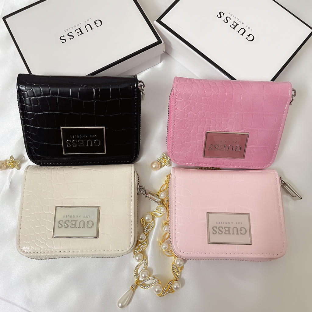 Cá sấu da mẫu ngắn ví nam và nữ，Zero Wallet với Zipper，Ví có thể đặt thẻ，guessVí nhỏ，túi đựng tiền mini