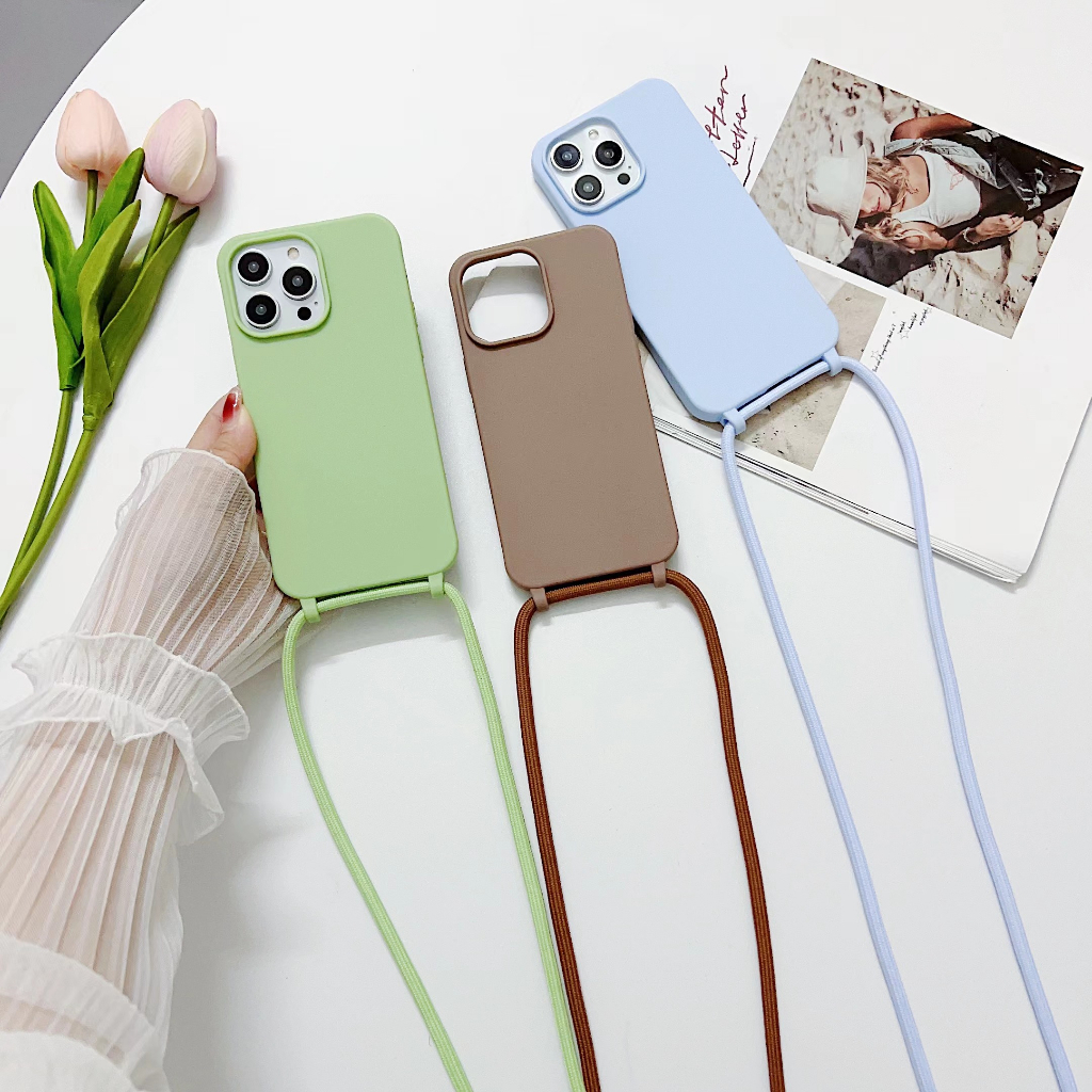 Ốp Điện Thoại Chống Sốc Có Dây Đeo Cho iPhone 14Promax 14Pro 14 13 12 11 X 8P 7 6P