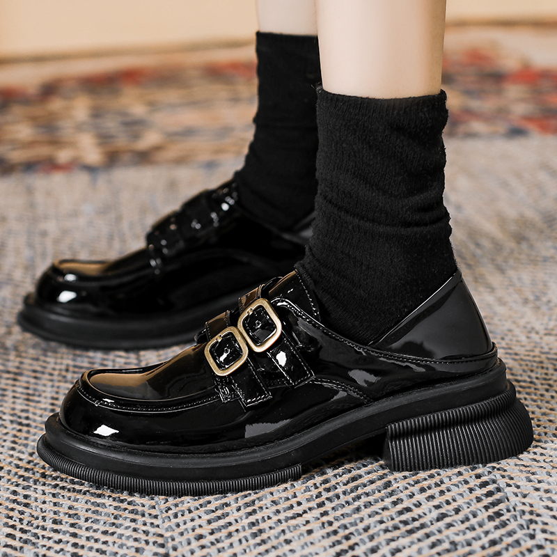 Giày Da Đế Dày Phong Cách Anh Quốc Thời Trang Cho Nữ Size 35-42