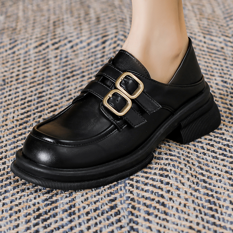 Giày Da Đế Dày Phong Cách Anh Quốc Thời Trang Cho Nữ Size 35-42