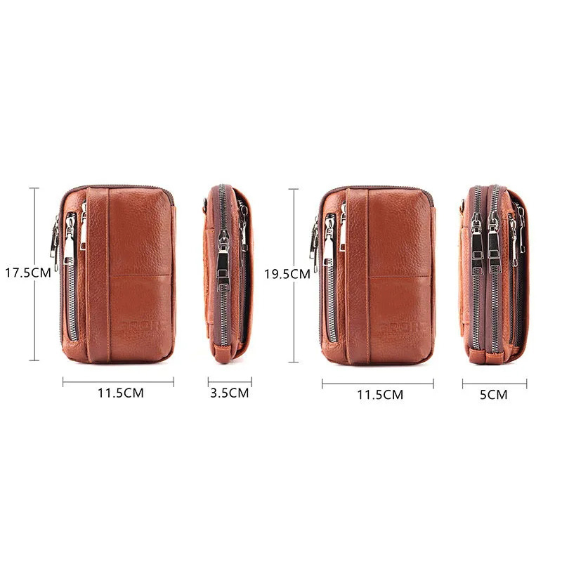Túi Da Bò Đựng Điện Thoại Đeo Hông fp382 Nhiều Ngăn Thời Trang Cho Nam