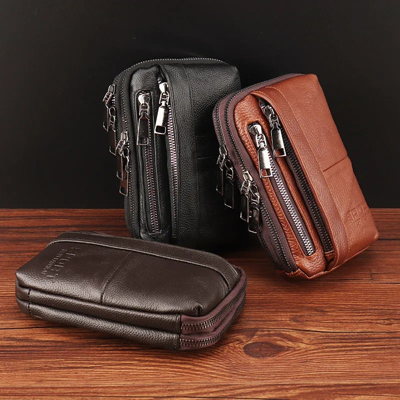 Túi Da Bò Đựng Điện Thoại Đeo Hông fp382 Nhiều Ngăn Thời Trang Cho Nam