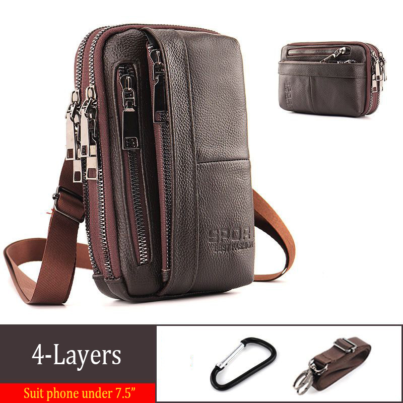 Túi Da Bò Đựng Điện Thoại Đeo Hông fp382 Nhiều Ngăn Thời Trang Cho Nam