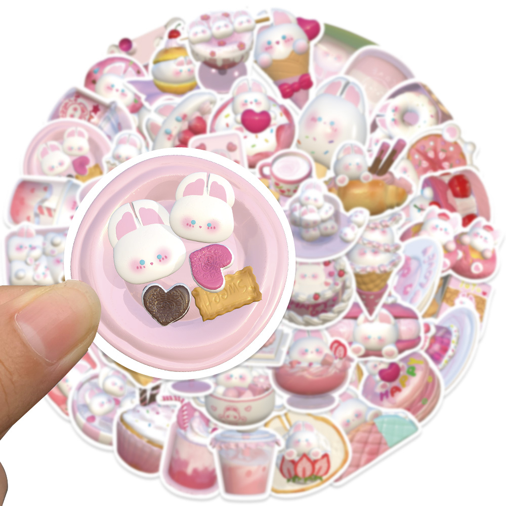 Bộ 50 Miếng Dán Hình Thỏ Đáng Yêu Cho Bé Gái Miếng Dán Chống Thấm Nước Họa Tiết Dễ Thương Cho Mùa Hè