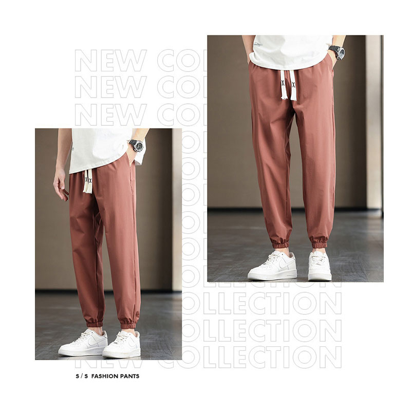 Quần Dài Thể Thao Lưng Thun Rút Dây Thoáng Khí Nhanh Khô Phong Cách Hàn Quốc Cho Nam