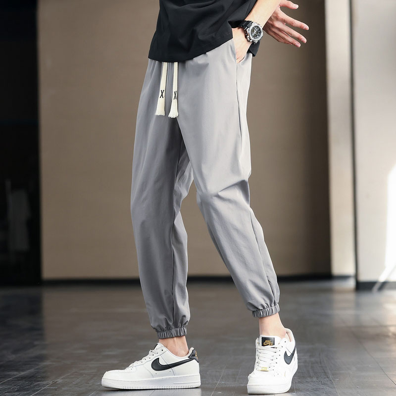 Quần Dài Thể Thao Lưng Thun Rút Dây Thoáng Khí Nhanh Khô Phong Cách Hàn Quốc Cho Nam