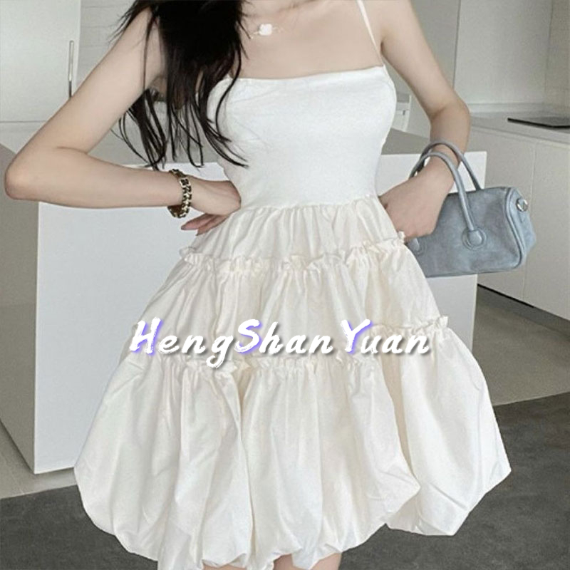 Đầm Công Chúa Hai Dây Chiết Eo Thiết Kế Ngọt Ngào Thời Trang