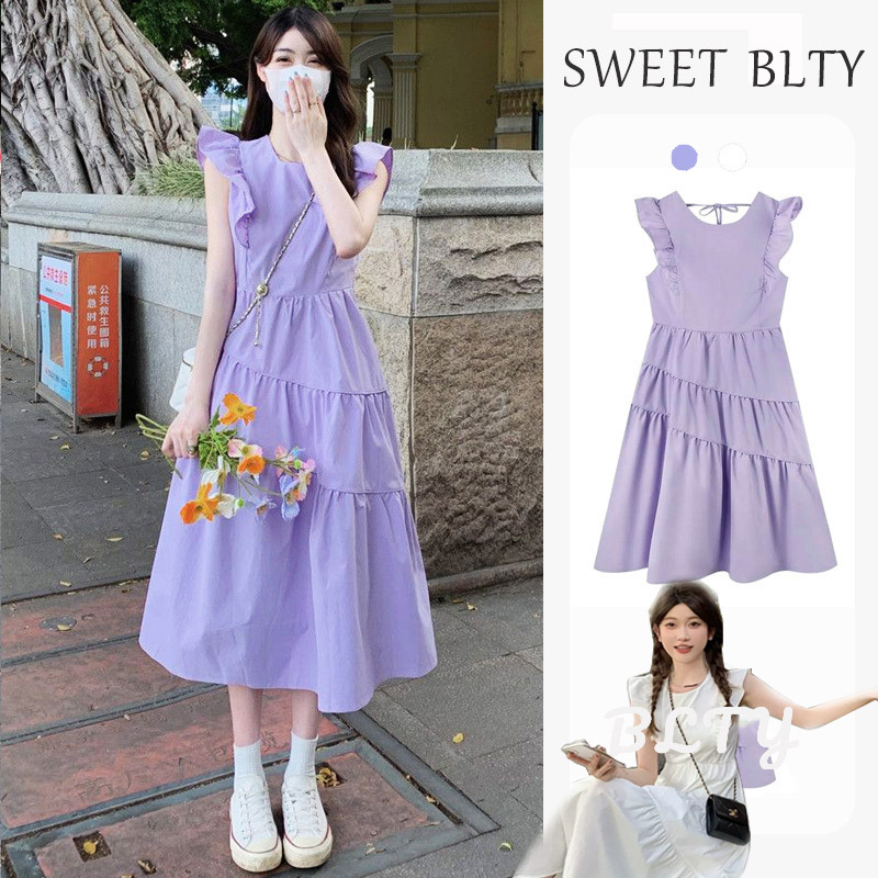 BLTY  Đầm Dài Đến Giữa Bắp Chân Eo Nhỏ Xếp Ly Kiểu Pháp Thời Trang Mùa Hè Sang Trọng Và Đẹp Mắt Dành Cho Bạn Nữ | BigBuy360 - bigbuy360.vn