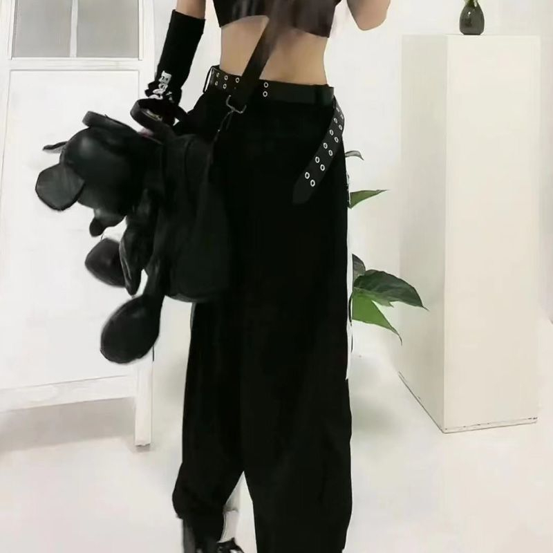 Quần Baggy Jeans In Chữ Phối Túi Độc Đáo Thời Trang Mùa Thu Cho Nữ