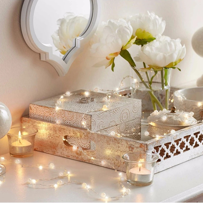 Dây đèn led trang trí fairylight, Đèn Trang Trí Dây 20LED Ánh Sáng Ấm Áp Cho Tiệc Cưới Khu Vườn Nhà Phòng Ngủ Ngoài Trời Trong Treo Tường, trang trí decor phòng Beking G.