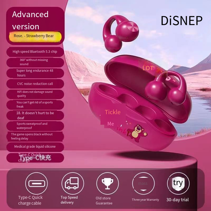 Tai Nghe Bluetooth Không Dây Dạng Kẹp Vành Tai Giá Trị Cao Disney Dành Cho Nam Và Nữ Sinh
