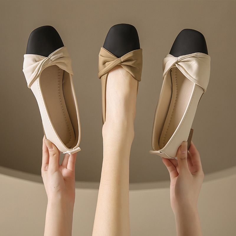 🔥có hàng sẵn🔥giày búo bê nữGiày búp bê mũi vuông kiểu dáng thời trang cho nữ Giày búp bê nhẹ đế mềm-AA0051