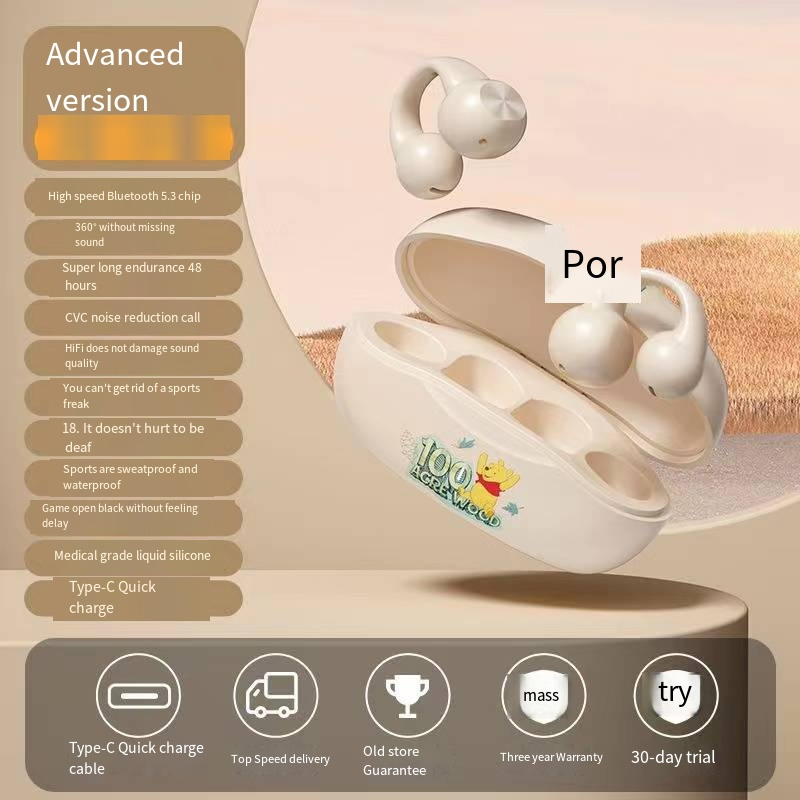 Tai Nghe Bluetooth Không Dây Dạng Kẹp Vành Tai Giá Trị Cao Disney Dành Cho Nam Và Nữ Sinh