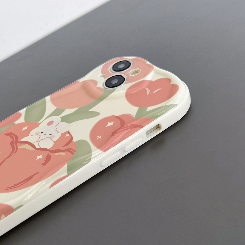 Ốp Điện Thoại Chống Rơi Họa Tiết Hoa Hồng Đơn Giản Cho iPhone 11 7 / 8plus 12 13Pro xr xsmax 6plus 6s 13Promax