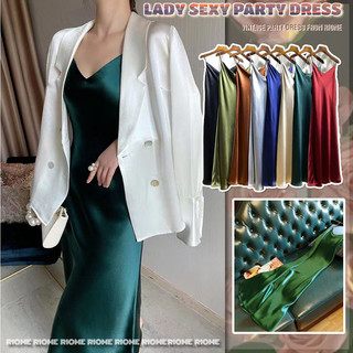 Đầm đuôi cá hai dây dáng chữ a satin mỏng nhẹ thời trang cho nữ