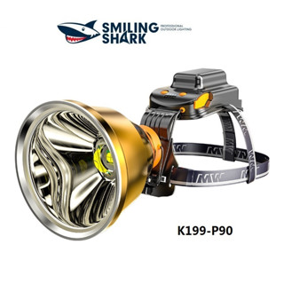 Đèn pin led đội đầu SMILING SHARK K199 P90 5000 lumen ánh sáng trắng/vàng/xanh chống thấm nước IPX6 ngoài trời