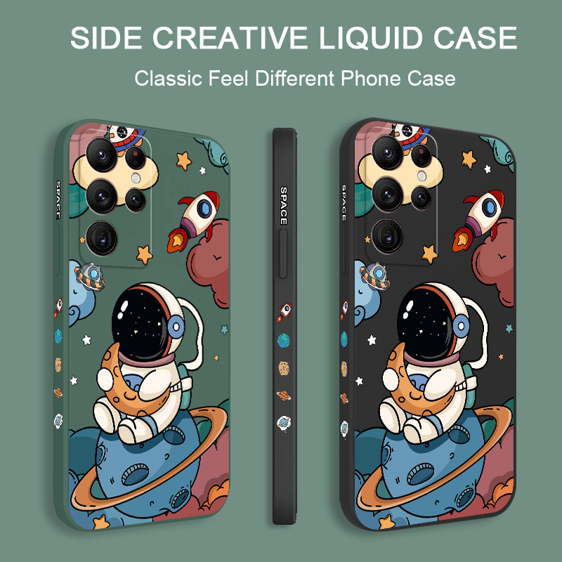 Ôp Điện Thoại Họa Tiết Phi Hành Gia Mặt Trăng Thời Trang Cho samsung galaxy s23 s22 fe ultra plus Ốp